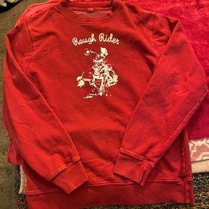 Brandy Melville Red Rough Rider Crewneck